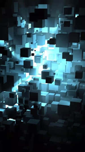 Cool Blue Abstract Iphone Floating Cubes Wallpaper