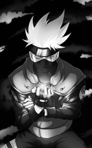 Cool Bw Portrait Of Kakashi Wallpaper