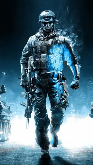 Cool Call Of Duty Modern Warfare Iphone Blue Flames Arm Wallpaper