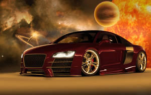 Cool Car Red Audi Art Wallpaper