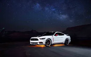 Cool Car White Ford Mustang Wallpaper