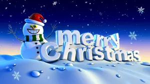 Cool Christmas Digital Art Of Snowman Sculpture Wallpaper