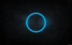 Cool Dark Neon Blue Circle Wallpaper
