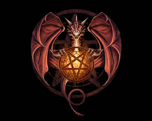 Cool Dragon Dark Pentacle Wallpaper