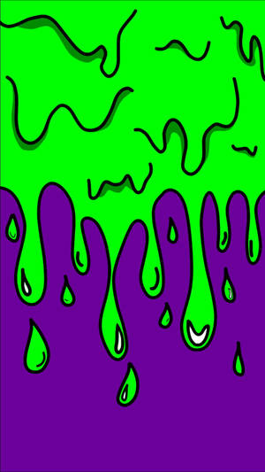 Cool Drip Green And Purple Wallpaper
