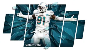 Cool Emmanuel Ogbah Miami Dolphins Wallpaper Wallpaper