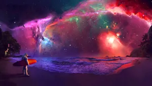 Cool Galaxy Beach Astronaut Wallpaper