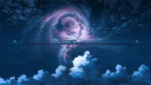 Cool Galaxy Magical Train Station Wallpaper