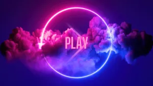 Cool Gaming Desktop Neon Play Arrow Wallpaper