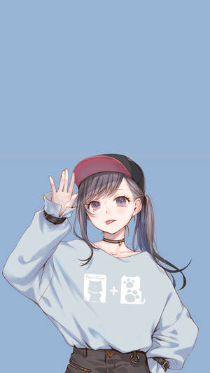 Cool Girl Cartoon Wearing Sweater Wallpaper