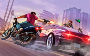 Cool Gta Speedy Shootout Wallpaper