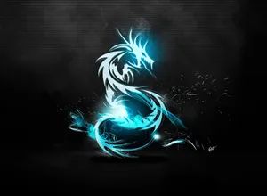 Cool Hd Tablet With Neon Dragon Logo Wallpaper