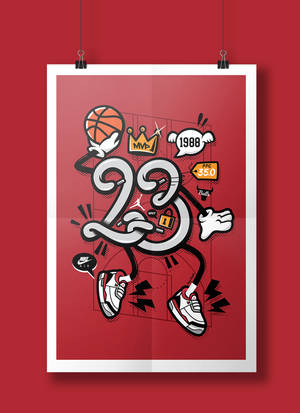Cool Jordan 23 Street Art Style Wallpaper