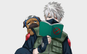 Cool Kakashi Art With Dog Wallpaper