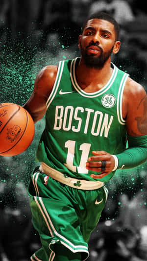 Cool Kyrie Irving Taking A Jump Shot Wallpaper