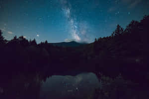 Cool Landscape With Twinkling Stars Wallpaper