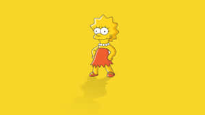 Cool Lisa Simpson Yellow Background Wallpaper