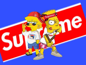 Cool Lisaand Bart Simpson Supreme Style Wallpaper