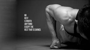 Cool Men Working Out Motivational Quote Wallpaper