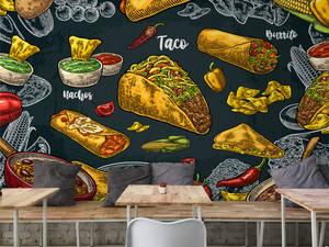 Cool Mexican Taco Graphic Art Wallpaper