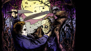 Cool Michael Myers Ready To Scare Your Halloween Night Wallpaper