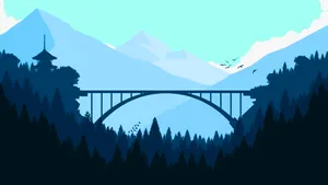 Cool Minimal Silhouette Forest Tablet Wallpaper