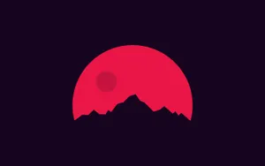 Cool Minimalist Red Moon Wallpaper
