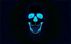 Cool Neon Blue Skull Wallpaper