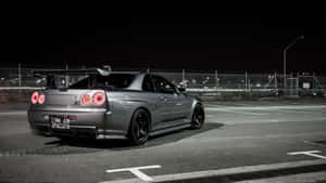 Cool Nissan Skyline Gtr In A Parking Lot Wallpaper