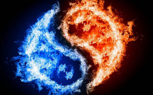 Cool Picture Of Blazing Yin Yang Wallpaper