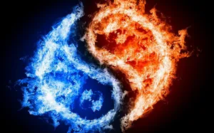 Cool Picture Of Blazing Yin Yang Wallpaper