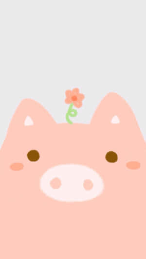 Cool Piggy And Flower Wallpaper