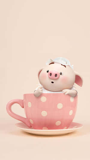 Cool Piggy In Cup Wallpaper