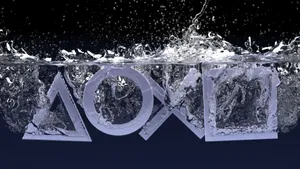 Cool Ps4 Floating In Water Tank With Many Bubbles Wallpaper