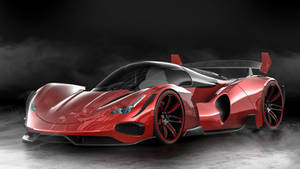 Cool Red Concept 3d Car Wallpaper