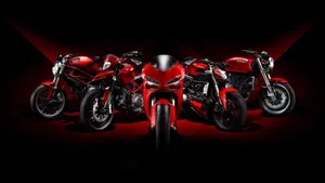 Cool Red Ducati Motor Bikes Wallpaper
