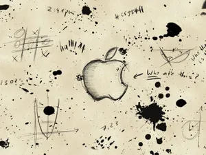 Cool School Apple Logo Doodles Wallpaper
