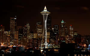 Cool Seattle City Lights At Night Wallpaper