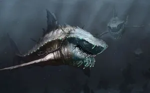 Cool Shark Creepy Art Wallpaper