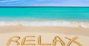 Cool Summer Relax Word On The Sand Wallpaper