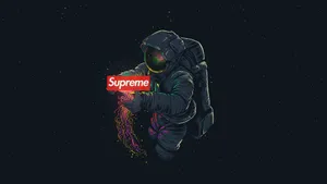 Cool Supreme Astronaut Jellyfish Wallpaper