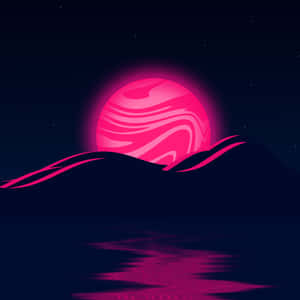 Cool Swirly Pink Moon Wallpaper