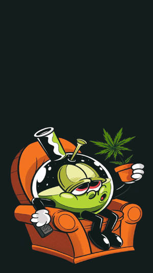 Cool Weed Bong Cartoon Wallpaper