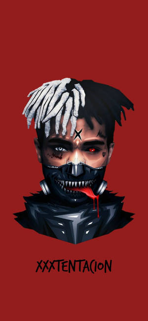 Cool Xxxtentacion Red Art Wallpaper