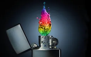 Coolest Multicolored Lighter Flame Wallpaper
