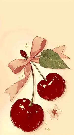 Coquette Cherry Art Wallpaper
