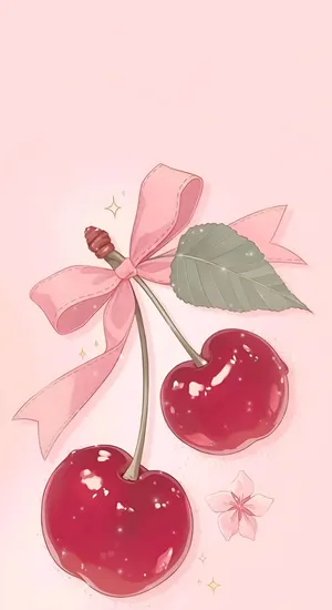 Coquette Cherry Art Wallpaper