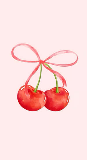 Coquette Cherry Illustration Wallpaper