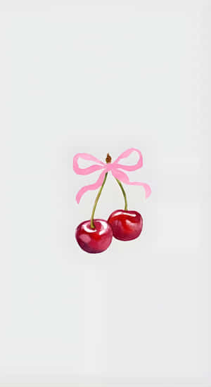 Coquette Cherry Illustration Wallpaper