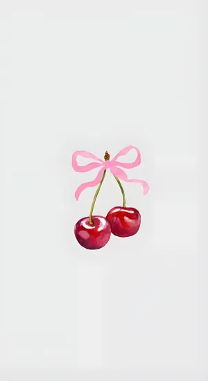 Coquette Cherry Illustration Wallpaper